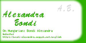 alexandra bondi business card